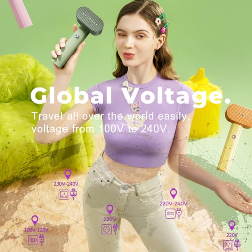 Nesugar G6 Pro Handheld Clothes Steamer - Green, Travel & Home Use, Auto Shut-Off, Fast Heating
