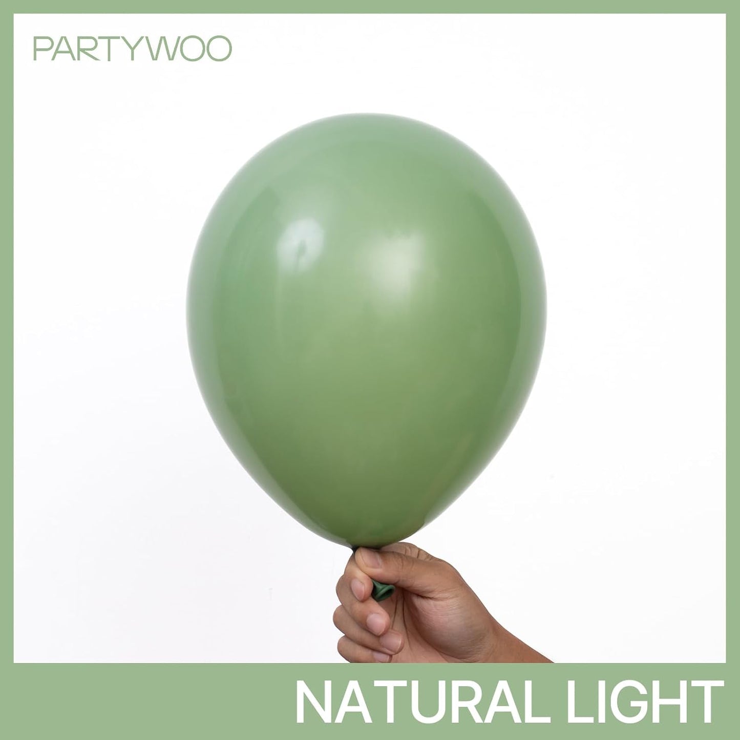 PartyWoo Sage Green Balloons - 140-Piece Boho Balloon Arch Kit for Jungle Birthday Parties | 5-12 Inch Sizes