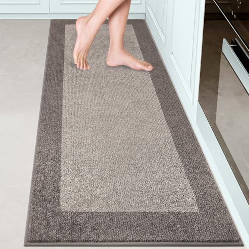 Beige 24x70 Inch Kitchen Runner Rug Non-Slip Absorbent Floor Mat for Hallway & Kitchen