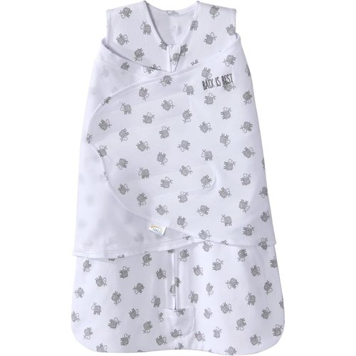 HALO Sleepsack Swaddle - 100% Cotton 3-Way Adjustable Wearable Blanket, TOG 1.5, Lamb Scribble White, Newborn (0-3 Months)