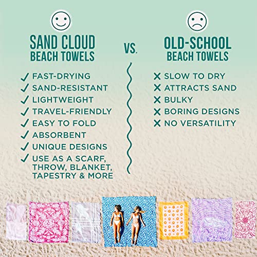Sand Cloud XL Turkish Beach Towel Whale Shark - Extra Large Sand-Resistant & Quick Dry