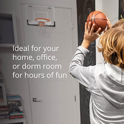 Mini Indoor Basketball Hoop with Flip Rim, Shatterproof Backboard, Door Mount