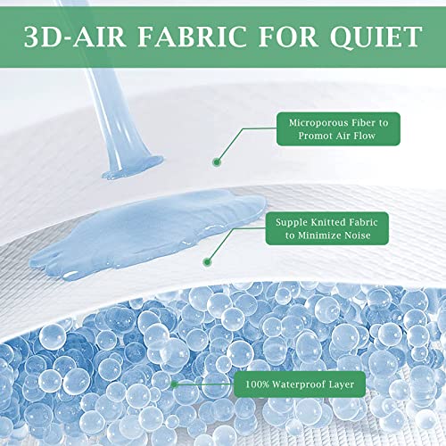 Split King Waterproof Mattress Protector with Cooling 3D Air Fabric