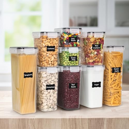 Airtight Food Storage Containers Set - 48 pcs Kitchen Organization with Lids, Labels, Marker & Measuring Spoons - One Size