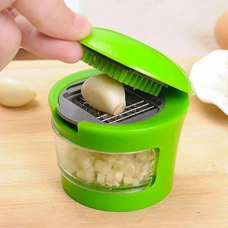 Skiennix Premium Stainless Steel Garlic Press - Multifunctional Mincer, Slicer & Grater for Home & Restaurant