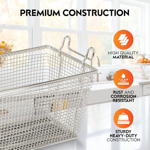 Commercial Deep Fryer Basket 4-Pack with Handle - Heavy Duty Restaurant Use