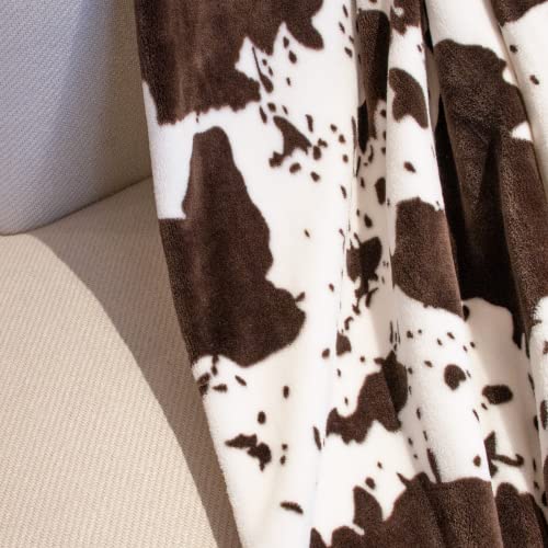 Cow Print Blanket Soft Flannel Cozy Cute Warm Plush Lightweight Throw Blanket for Couch Sofa Bed All-Season Cow Fleece Throws for Adults Kids Boys Teens Gifts 50"x60"