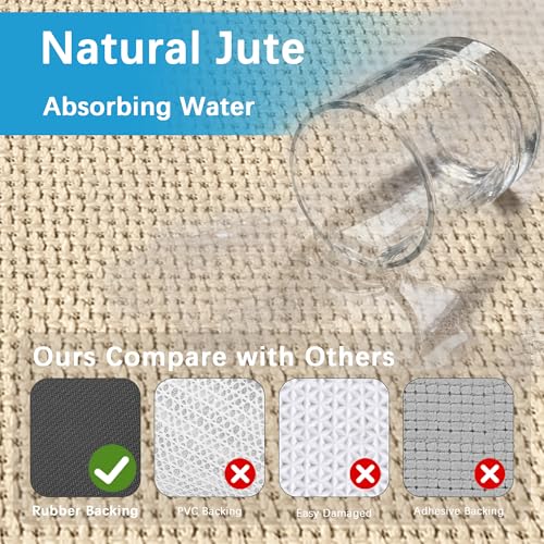Long Beige Runner Rug 20 ft Non Slip Water Absorbent Indoor Hallway Mat - Variation: Beige / 2'4" x 20'
