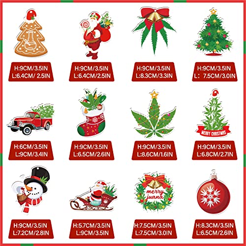 Amyhill 12-Pack Wooden Leaf Christmas Ornaments with Twine
