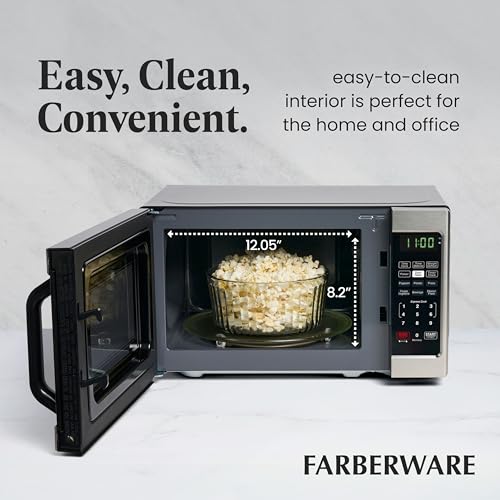 Farberware 0.7 Cu Ft Countertop Microwave Oven - 700W, Auto Cook, Child Lock, Stainless Steel Variation of THIS listing