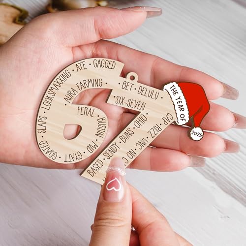 Funny Christmas Meme Ornament 2025 - Viral 67 Santa Tree Decoration