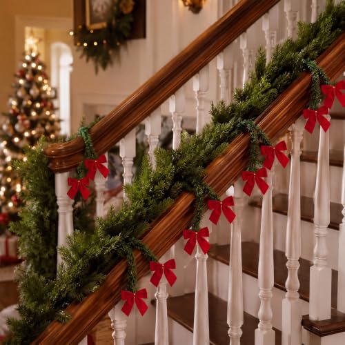 Yinder 30 Pcs 20-Inch Christmas Garland Twist Ties with Red Bow for Holiday Decor