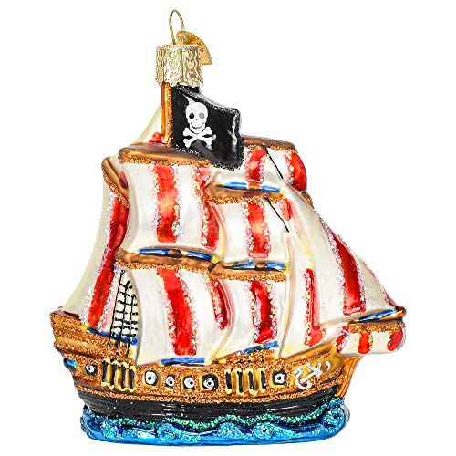 Old World Christmas Pirate Ship Glass Blown Christmas Ornaments - Holiday Tree Decor