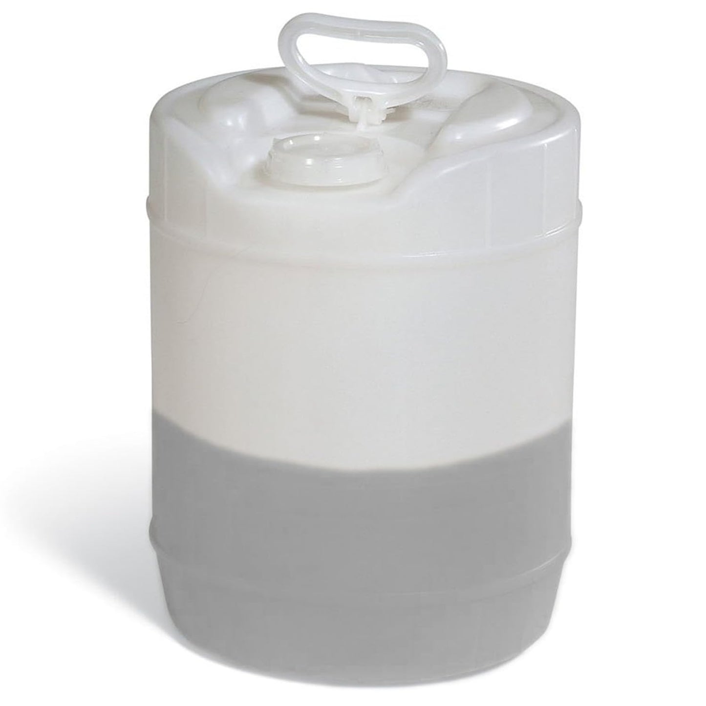 5 Gallon HDPE Oil Storage Container Automotive | - Leak Proof Translucent Plastic Carboy with Handle - ext. Dia. 11.5" x 14.75" H. - Made in USA