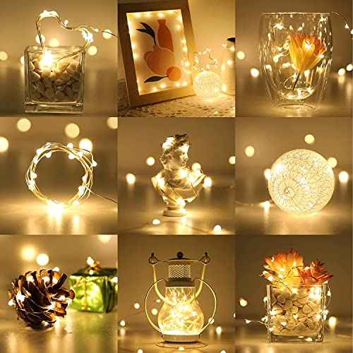 Battery Fairy Lights Led String Lights with Timer Highill 2Pack 20LED Battery Operated String Lights Copper Wire Light for Indoor Outdoor Lighting Bedroom Wedding Decor Party Christmas Tree Decoration