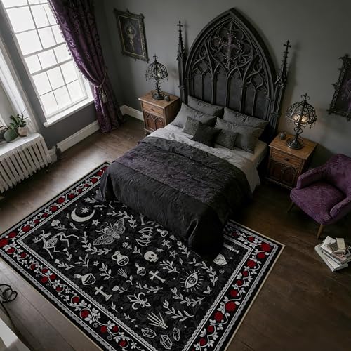Lvsoamz Gothic 5x7 Area Rug Dark Academia Machine Washable, Rectangular