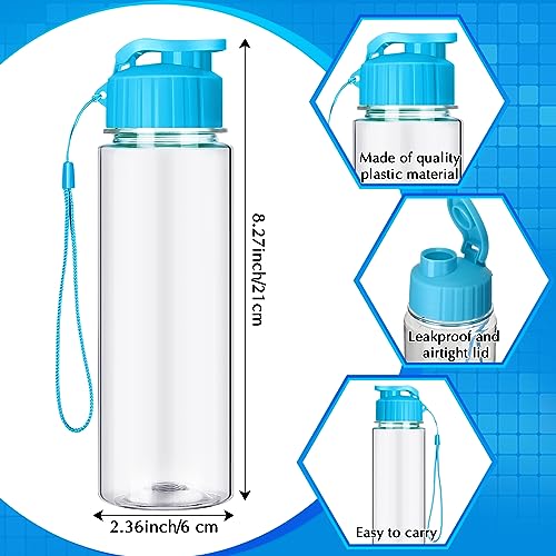 Colorful Plastic Water Bottles Bulk Set - 17 oz, 20 Pack, Leakproof Flip Top