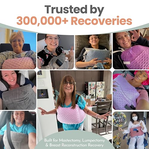 Purple Post Mastectomy Recovery Pillow Set with Gel Pack & Accessories