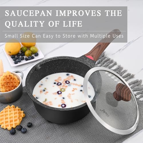 Vinchef 3-Piece Saucepan Set 2QT, 3QT, 4QT Nonstick Granite Coated Cookware