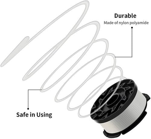 Black and Decker String Trimmer Line - AF-100, 6 Spools, 1 Cap & 1 Spring for Efficient Edging
