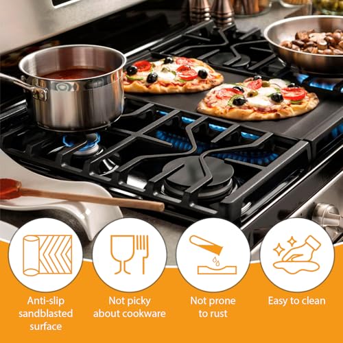 FlameDuty GE Stove Grate Set WB31X27151 & WB31X27150 Replacement Cast Iron Cooktop Grates