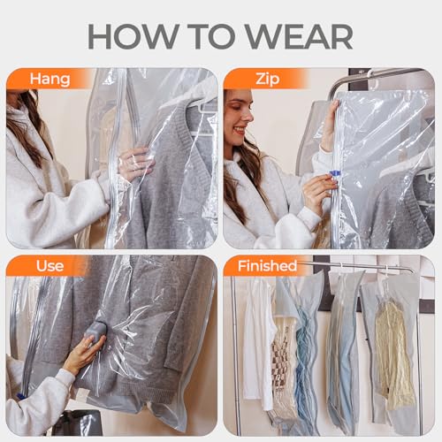 Vacbird Hanging Vacuum Storage Bags for Coats Closet 8 Combo