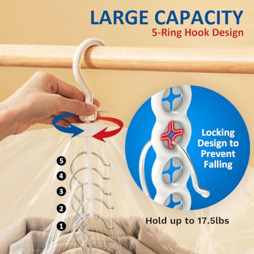 Velmade Hanging Vacuum Storage Bags 6 Long Space Saver with Hanger Rings