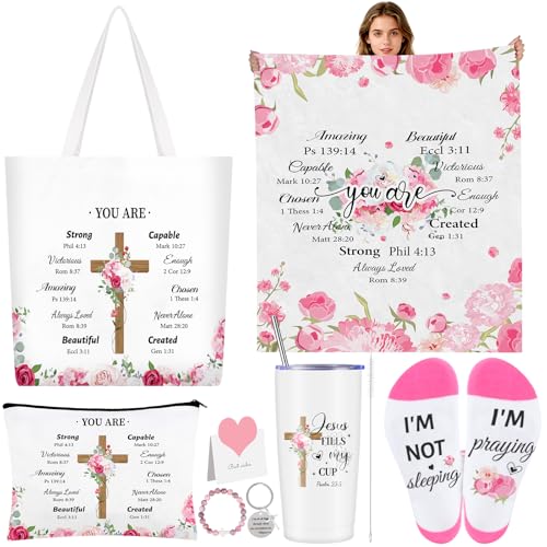 Christian Gifts for Women - Faith Inspirational Tumbler, Blanket & Accessories