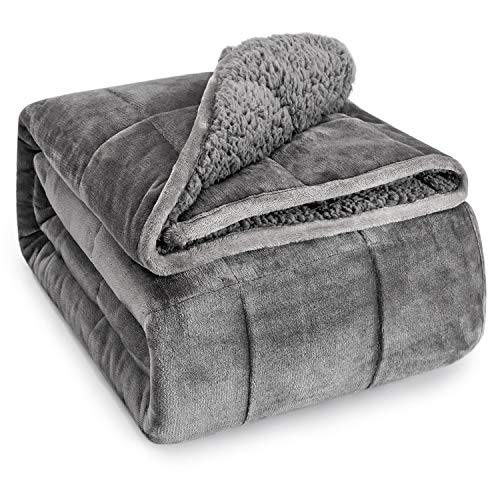 Weighted Blanket for Adults 15 lbs King Grey Sherpa Fleece 80x87 Variation of THIS listing