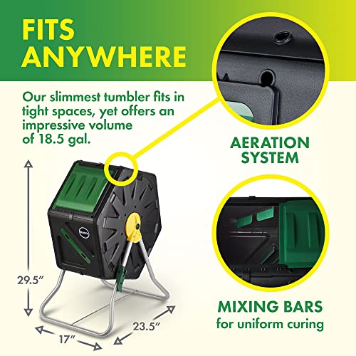 Miracle-Gro 18.5 Gallon Compost Tumbler - Easy Turn Outdoor Compost Bin