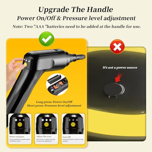 Yellow Handheld Steam Cleaner 2500W with 3-Level Adjustable Handle & 16 Accessories