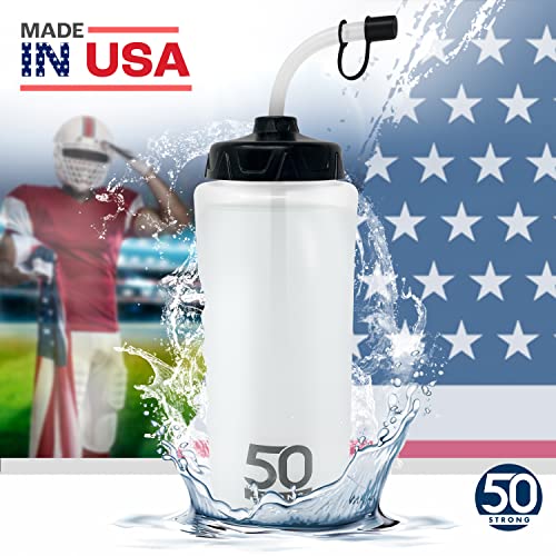 50 Strong 1L Sports Water Bottles - 18 Pack, BPA-Free, Durable Hydration