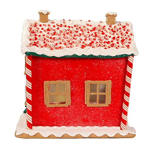 Kurt Adler 9.5-Inch Battery-Operated Gingerbread LED House with Music Box
