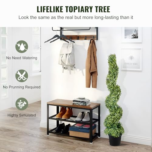 VEVOR 4ft Artificial Spiral Topiary Trees - Set of 2 Faux Plants for Indoor Outdoor Decor