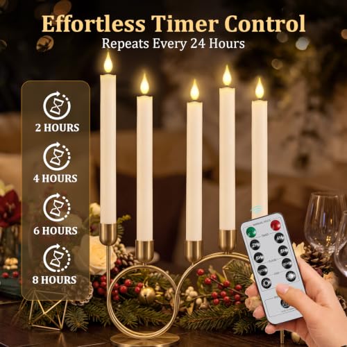 Qmioti 10 Pack Dusk-to-Dawn Window Candles with Sensor, Remotes & Holders - Variation 10