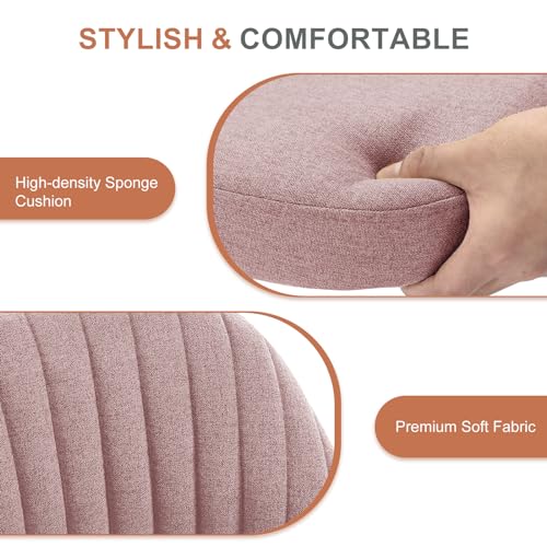 DUMOS Blush Home Office Vanity Chair with Adjustable Height & 360° Swivel