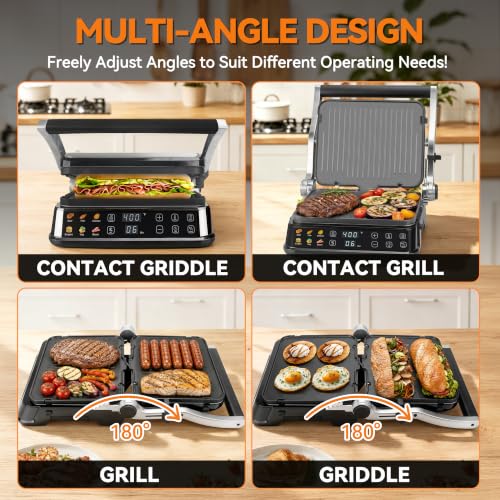 Baker’s Friend 6-in-1 Indoor Grill & Electric Griddle Combo, Panini