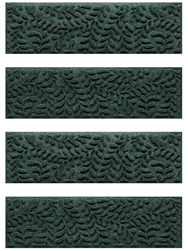 WaterHog Boxwood Indoor Outdoor Stair Treads - Evergreen All-Weather Stair Runner