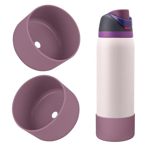 BKBY 2PCS Silicone Water Bottle Boot, Compatible with Owala 24oz 32oz 40oz, Protective Anti-Scratch & Anti-Dent No Noise Sleeve Cover for FreeSip/Twist/Flip Water Bottles (Mauve, 32oz)