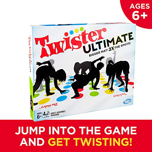Hasbro Gaming Twister Ultimate Standard Edition - Extra Large Mat, 6+ Kids & Family Party Game, Compatible with Alexa
