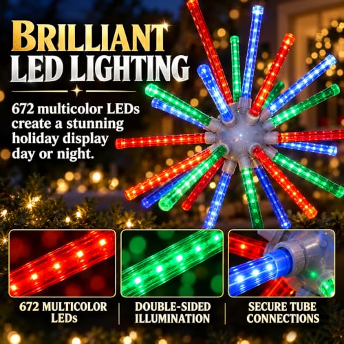 336 LED Meteor Burst Starburst 28 in Multicolor, Holiday Lights