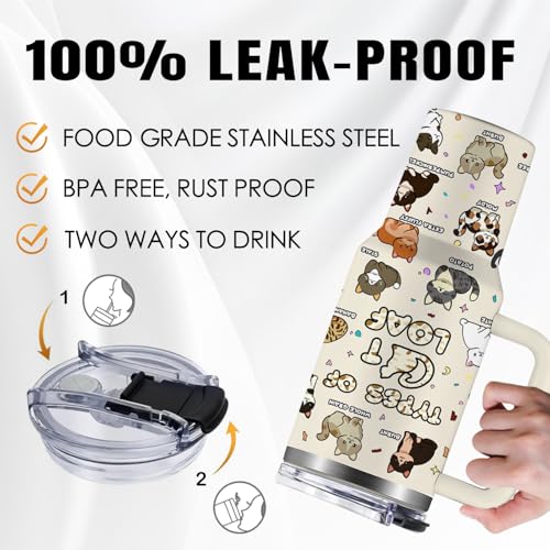 NIAXAUYT 40oz Cat Loaf Tumbler with Handle - Funny Cat Themed Gift for Cat Lovers - Types of Cat Loaf01