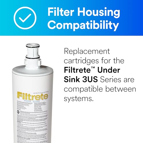 Under Sink Water Filter Cartridge 1 Pack for Filtrete 3US-MAX-F01 - Replacement