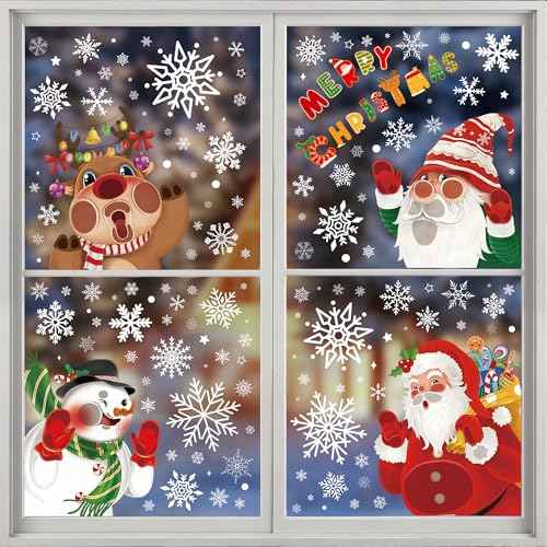Funnlot Christmas Window Clings Christmas Window Decorations Double Sided Christma s Decorations for Glass Xmas Holiday Home Office School