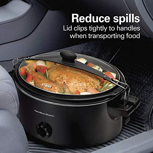 Hamilton Beach 6 Quart Stay or Go Portable Slow Cooker with Locking Lid - Black