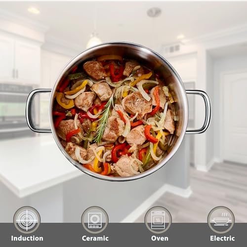 Stainless Steel 6-Piece Cookware Set CW6-C / 6 - Nonstick Induction Pots & Pans