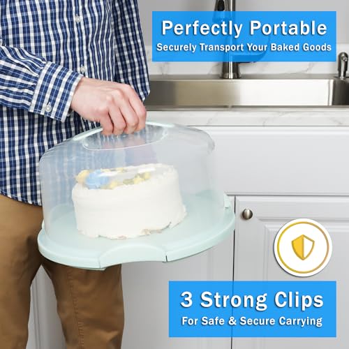 JOEY'Z Extra Large 13-Inch Cake Carrier with Lockable Lid & Handle
