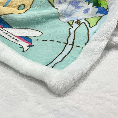 Kids USA Throw Blanket, Fun Facts Geography Camping Blankets and Throws for Bed, Animal Map Fleece Flannel Blanket for Sofa Couch Girls Boys Children Room Decor,50X60in