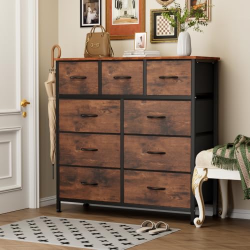 Fabric Dresser with 9 Drawers - Bedroom Storage Chest Organizer