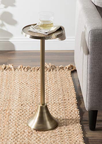 Kate and Laurel Sanzo Bohemian Side Table - Small Gold End Table for Display & Storage